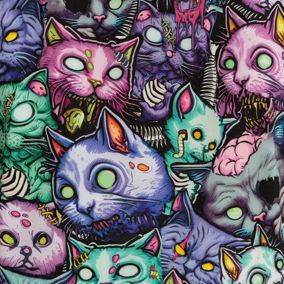 Blackmilk “ZOMBIE CATPOCALYPSE SHORT SLV SHIRT DRESS LIMITED” Size Medium M NWT - Picture 8 of 15